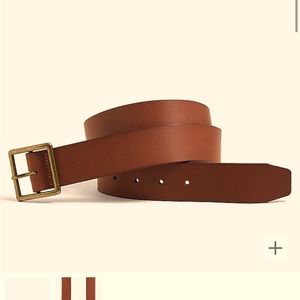JCrew leather imported belt with brass tone buckle. 1 1/4 wide